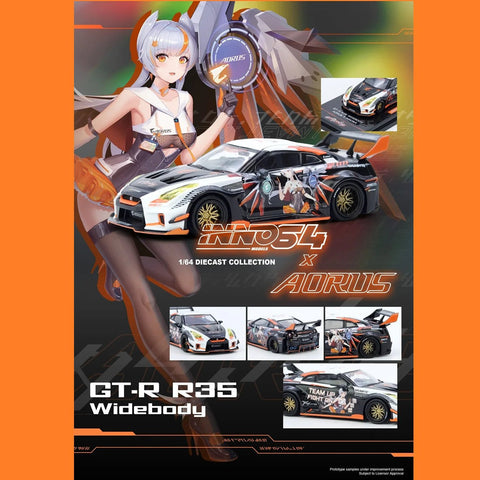 Inno64 1/64 GT-R R35 Widebody Aorus X Inno64 Limited Edition - GT Hobby Store