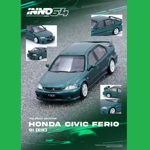 Inno64 1/64 Honda Civic Ferio Si (EK) Green - GT Hobby Store