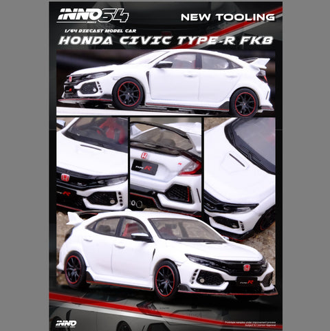 Inno64 1/64 Honda Civic Typr-R (FK8) White - GT Hobby Store