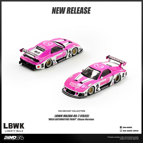 Inno64 1/64 Mazda RX7 (FD3S) LB-Super Silhouette "Meiji" - GT Hobby Store