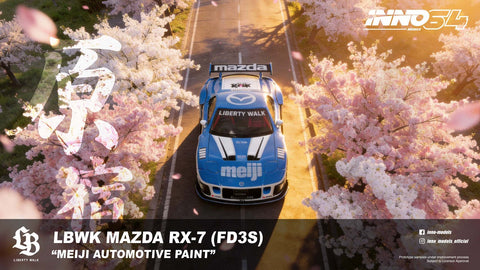 Inno64 1/64 Mazda RX7 (FD3S) LB-Super Silhouette "Meiji" - GT Hobby Store