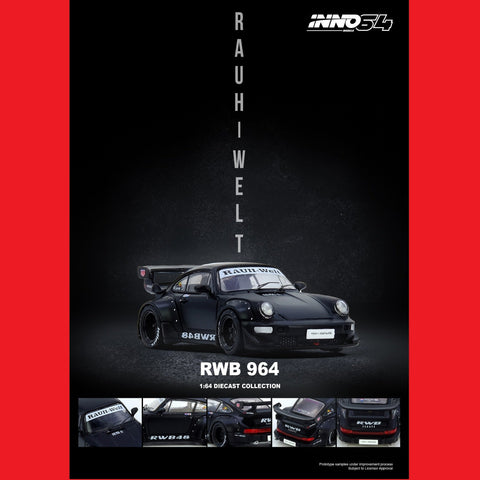 Inno64 1/64 RWB 964 Black Matt - GT Hobby Store