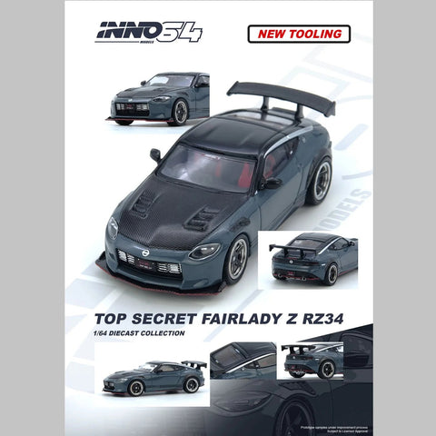 Inno64 1/64 Top Secret Fairlady Z (RX34) Stealth Gray - GT Hobby Store