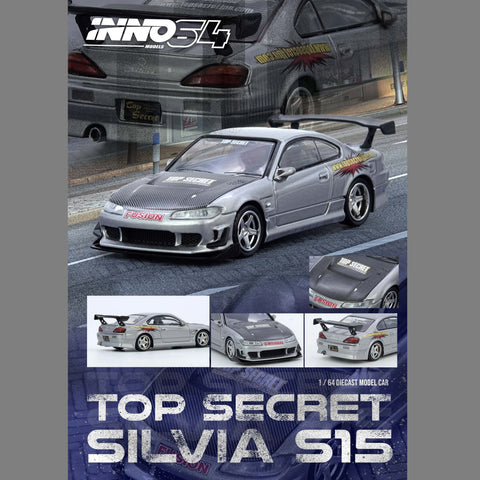 Inno64 1/64 Top Secret Silvia (S15) Silver - GT Hobby Store
