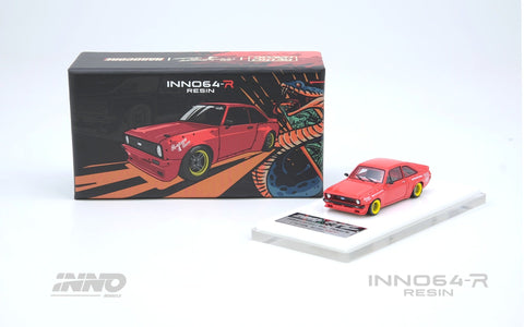 Inno64R 1/64 Resin Ford Escort MK2 Pandem "Emotion" Retro Havoc Red - GT Hobby Store
