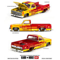 Kaido House x Mini GT 1/64 Chevrolet Silverado Dually Kaido Racing Team V1 – Yellow Red Two- Tone - GT Hobby Store