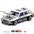 Kaido House x Mini GT 1/64 Datsun KAIDO 510 Wagon Police – Black White Two-Tone - GT Hobby Store