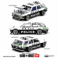 Kaido House x Mini GT 1/64 Datsun KAIDO 510 Wagon Police – Black White Two-Tone - GT Hobby Store