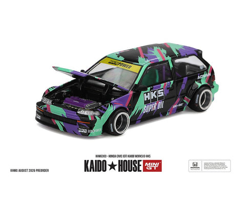 Kaido House x Mini GT 1:64 Honda Civic (EF) Kaido Works HKS - GT Hobby Store