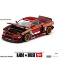 Kaido House x Mini GT 1/64 Nissan Skyline GT-R (R34) TAMIYA x KAIDO HOUSE “The Hornet” V2 – M. Red Carbon - GT Hobby Store