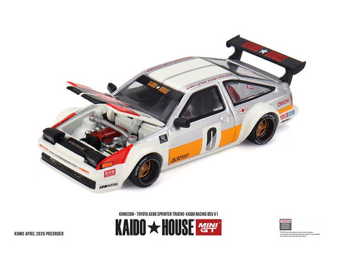 Kaido House x Mini GT Toyota AE86 Sprinter Trueno Kaido Racing Dev V1 – White - GT Hobby Store
