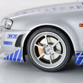 Kyosho 1/12 1999 Nissan Skyline GT-R (R34) "2 Fast 2 Furious" Silver & Blue - GT Hobby Store