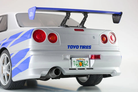 Kyosho 1/12 1999 Nissan Skyline GT-R (R34) "2 Fast 2 Furious" Silver & Blue - GT Hobby Store
