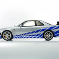 Kyosho 1/12 1999 Nissan Skyline GT-R (R34) "2 Fast 2 Furious" Silver & Blue - GT Hobby Store
