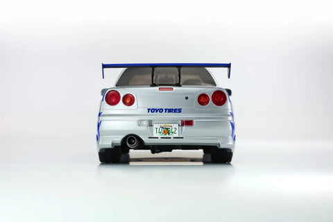 Kyosho 1/12 1999 Nissan Skyline GT-R (R34) "2 Fast 2 Furious" Silver & Blue - GT Hobby Store