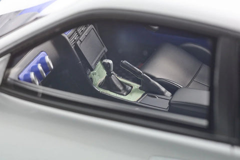 Kyosho 1/12 1999 Nissan Skyline GT-R (R34) "2 Fast 2 Furious" Silver & Blue - GT Hobby Store