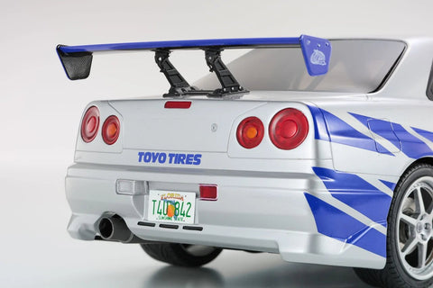 Kyosho 1/12 1999 Nissan Skyline GT-R (R34) "2 Fast 2 Furious" Silver & Blue - GT Hobby Store