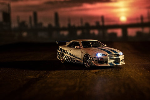 Kyosho 1/64 Nissan Skyline GT-R (R34) Fast & Furious with LED - GT Hobby Store