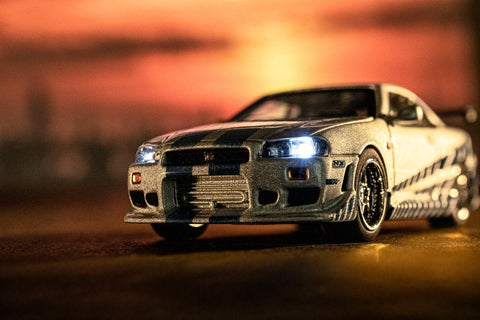 Kyosho 1/64 Nissan Skyline GT-R (R34) Fast & Furious with LED - GT Hobby Store