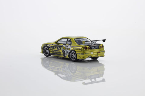 Kyosho 1/64 Nissan Skyline GT-R (R34) MOONEYES(1) with LED - GT Hobby Store