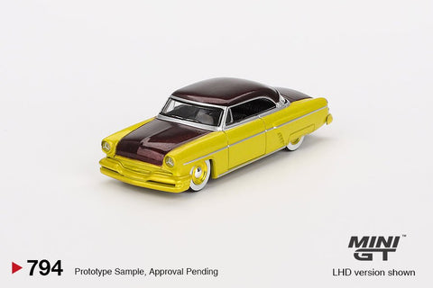 Mini GT 1:64 1954 Lincoln Capri Custom Hot Rod – Lime Yellow - GT Hobby Store