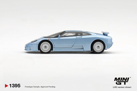 Mini GT 1/64 Bugatti EB110 GT Azzurro Metallizzato Mondial de l’Automobile 1992 - GT Hobby Store