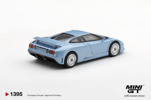 Mini GT 1/64 Bugatti EB110 GT Azzurro Metallizzato Mondial de l’Automobile 1992 - GT Hobby Store