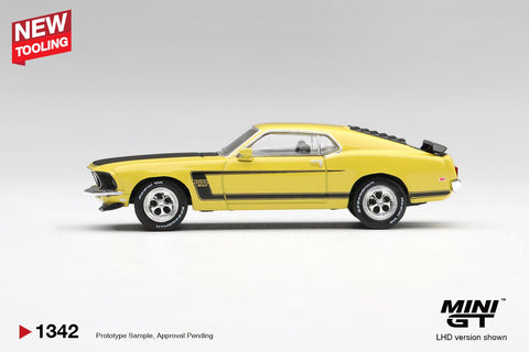 Mini GT 1/64 Ford Mustang Boss 302 1969 – Bright Yellow - GT Hobby Store