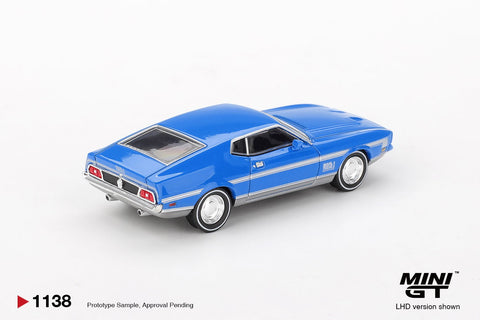 Mini GT 1:64 Ford Mustang Mach 1 – Grabber Blue - GT Hobby Store
