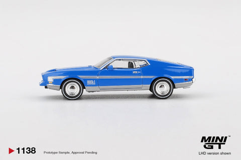 Mini GT 1:64 Ford Mustang Mach 1 – Grabber Blue - GT Hobby Store