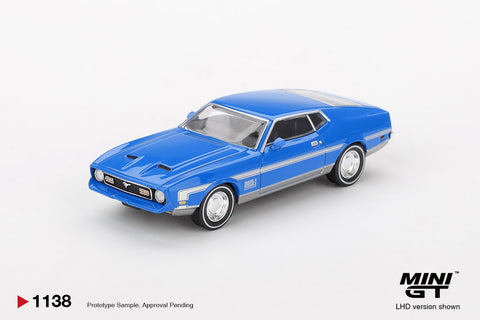 Mini GT 1:64 Ford Mustang Mach 1 – Grabber Blue - GT Hobby Store