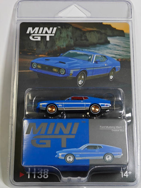 Mini GT 1:64 Ford Mustang Mach 1 – Grabber Blue - GT Hobby Store