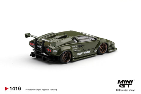 Mini GT 1/64 Lamborghini Countach LB-WORKS Army Green - GT Hobby Store