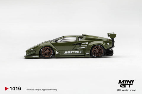 Mini GT 1/64 Lamborghini Countach LB-WORKS Army Green - GT Hobby Store