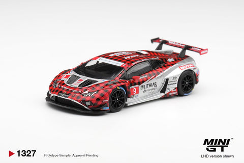 Mini GT 1:64 Lamborghini Huracan GT3 EVO2 9 Pfaff Motorsports 2025 IMSA WeatherTech GTD Pro - GT Hobby Store