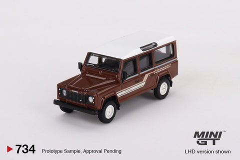 Mini GT 1:64 Land Rover Defender 110 1985 County Station Wagon – Russet Brown - GT Hobby Store