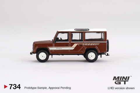 Mini GT 1:64 Land Rover Defender 110 1985 County Station Wagon – Russet Brown - GT Hobby Store