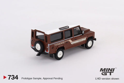 Mini GT 1:64 Land Rover Defender 110 1985 County Station Wagon – Russet Brown - GT Hobby Store