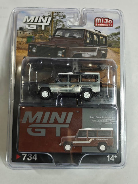 Mini GT 1:64 Land Rover Defender 110 1985 County Station Wagon – Russet Brown - GT Hobby Store