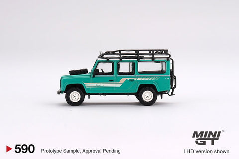 Mini GT 1:64 Land Rover Defender 110 1985 Station Wagon Green - GT Hobby Store
