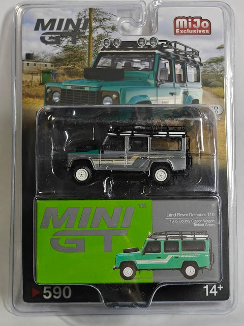 Mini GT 1:64 Land Rover Defender 110 1985 Station Wagon Green - GT Hobby Store