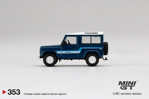 Mini GT 1:64 Land Rover Defender 90 County Wagon (Stratos Blue)(LHD) - GT Hobby Store