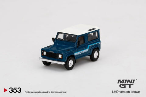 Mini GT 1:64 Land Rover Defender 90 County Wagon (Stratos Blue)(LHD) - GT Hobby Store