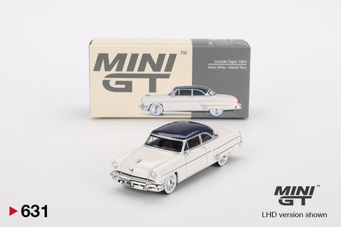 Mini GT 1:64 Lincoln Capri 1954 – Arctic White / Atlantic Blue - GT Hobby Store