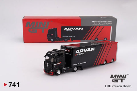 Mini GT 1:64 Mercedes - Benz Actros w/ Racing Transporter “ADVAN” - GT Hobby Store