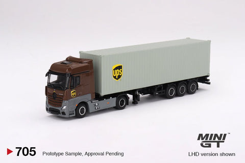Mini GT 1:64 Mercedes - Benz Actros with 40 Ft Dry Container – UPS Europe - GT Hobby Store