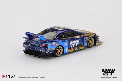 Mini GT 1:64 Nissan LB-Super Silhouette S15 SILVIA 555 Team MINI GT Liberty Walk 2025 Formula Drift – Chrome Blue - GT Hobby Store