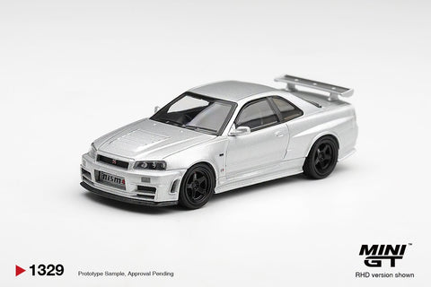 Mini GT 1:64 Nissan NISMO R34 GT-R Z-Tune Silver - GT Hobby Store