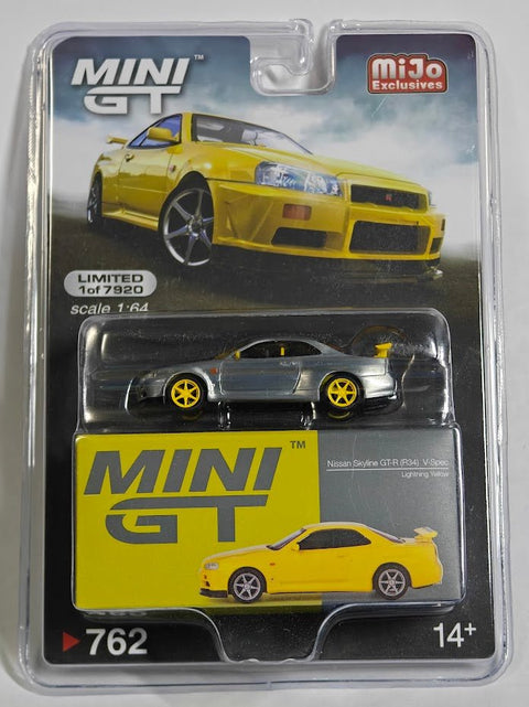 Mini GT 1:64 Nissan Skyline GT-R (R34) V-Spec – Lightning Yellow - GT Hobby Store