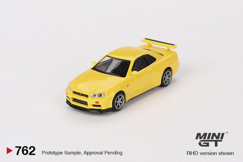 Mini GT 1:64 Nissan Skyline GT - R (R34) V - Spec – Lightning Yellow - GT Hobby Store